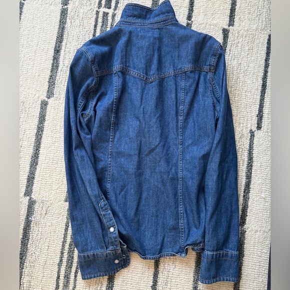 J. Crew Dark Denim Button Down Shirt Size 8 - Picture 6 of 6